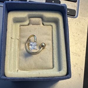 Never worn 14 karat gold belly button jewelry